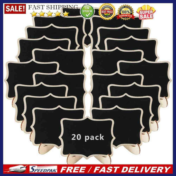 20pcs Mini Blackboard Wooden Wedding Table Message Signs Chalkboard with St