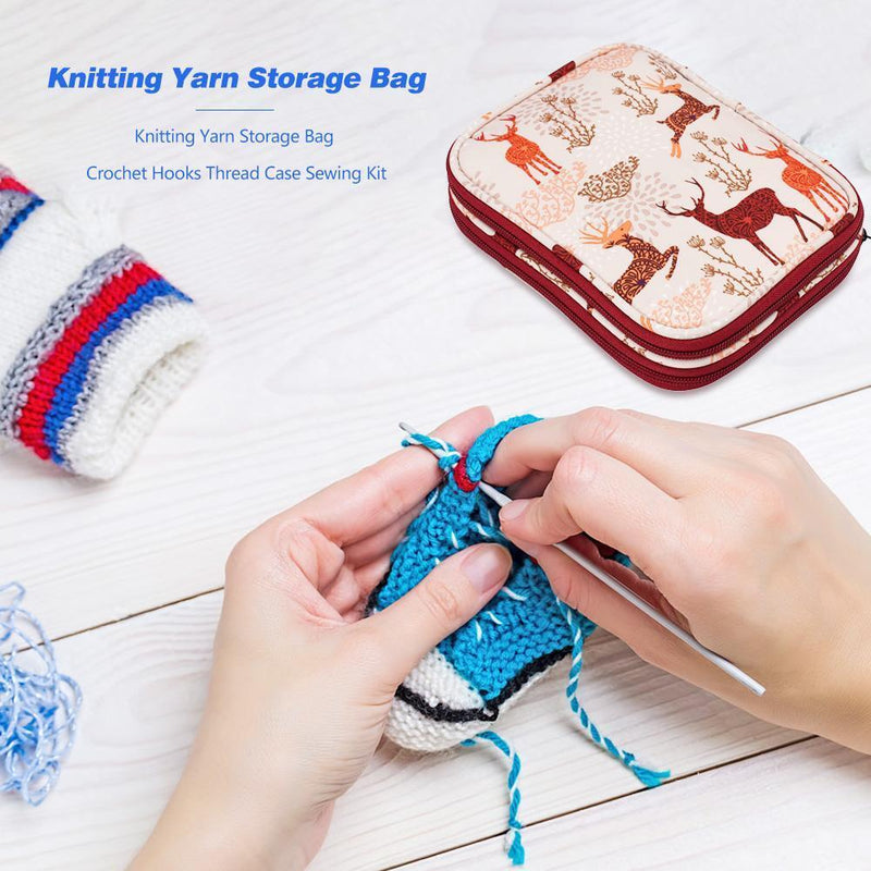 Knitting Yarn Storage Bag Case Crochet Hook Thread Organizer Holder Sewing