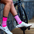 Women Men Cycling Soccer Socks Striped Dot Print Outdoor Sports Basketball Socks