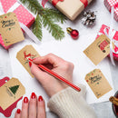 Christmas Kraft Gift Tag Stickers Xmas Tree School Home Office Present Tags