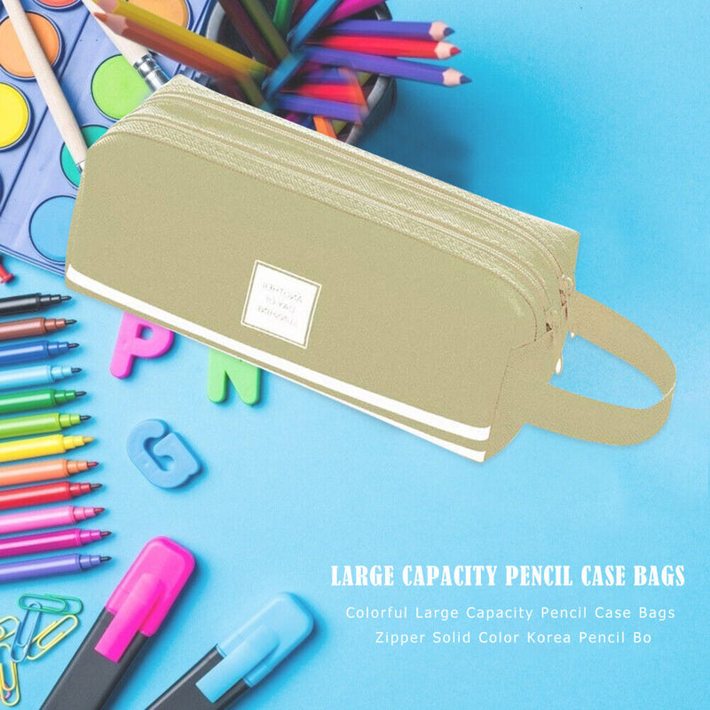 Large Capacity Pencil Cases Bags Zipper Korean School Office Stationary Suppl