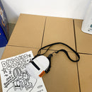 Nylon Crossbody Bag Men Women Street Hip Hop Zip Small Phone Packs (White)