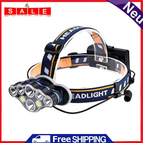 8 LED Headlamp Flashlight, Waterproof Tail Light for Hiking, Climbing, Fishing