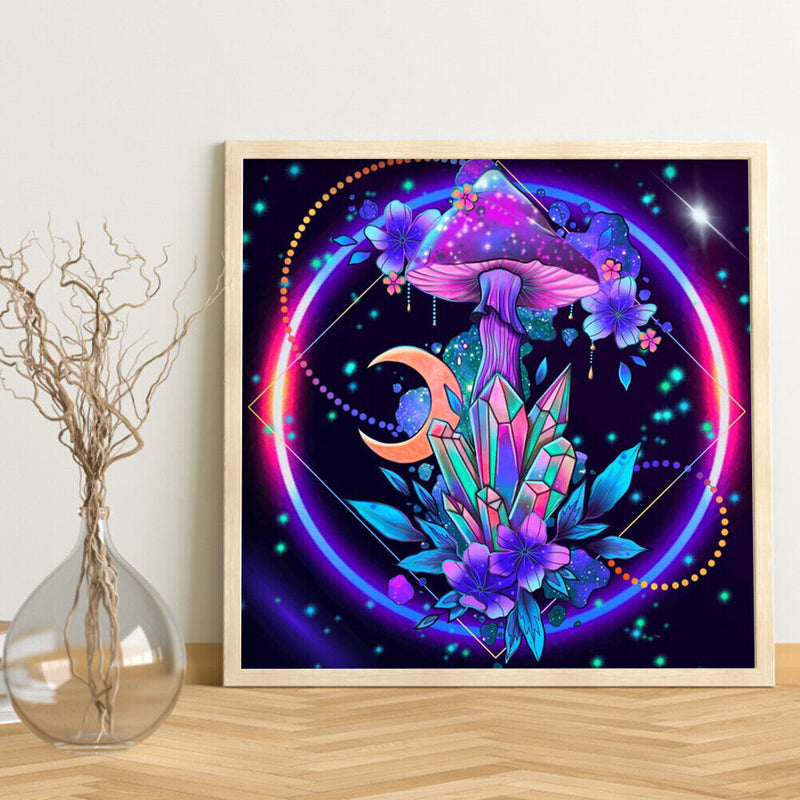 5D DIY Diamond Painting Full Round Drill Colored mushroomsof Rhinestone