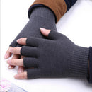 Winter Solid Knit Knitwear Finger Gloves Half Finger Mitten