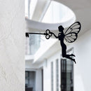 Iron Metal Fairy Silhouette Artwork for Wall Decor Garden Home Decor (A) Newly
