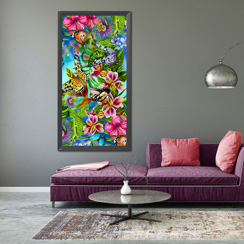 5D Diamond Painting DIY Flower butterfly in the forest Full Round Drill Wa