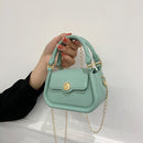Mini Handbag Leather Chain Crossbody Bags Top-handle Purse Small Square Clutc