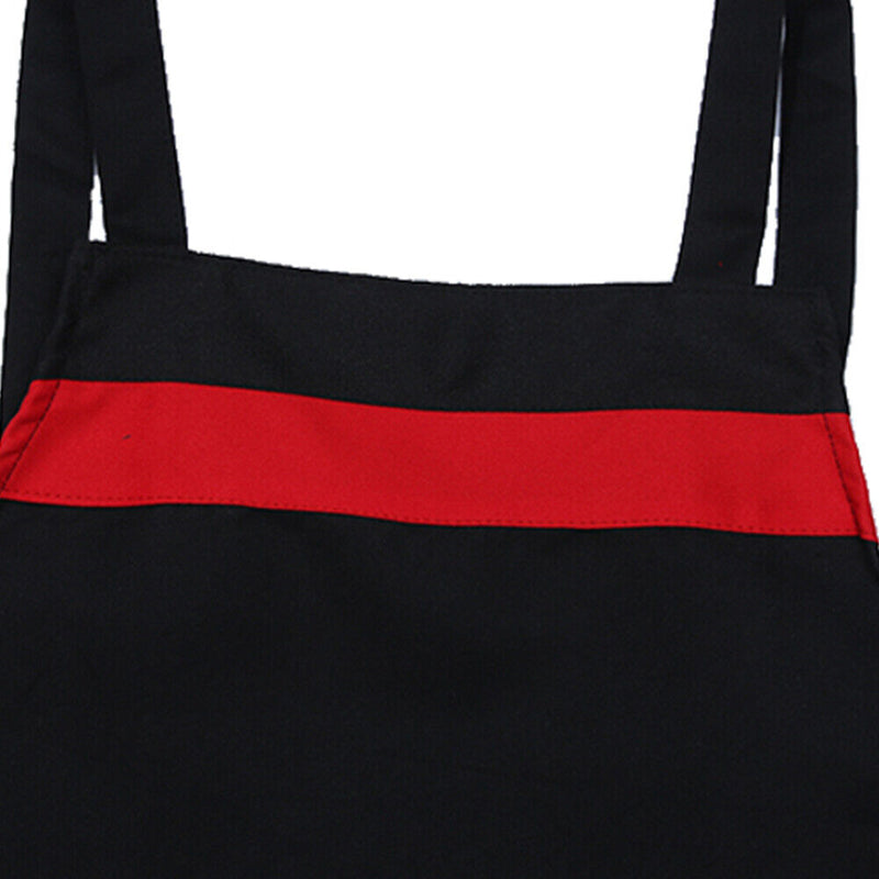 Unisex Lovely Solid Cooking Kitchen Restaurant Bib Apron with PocketBlack)