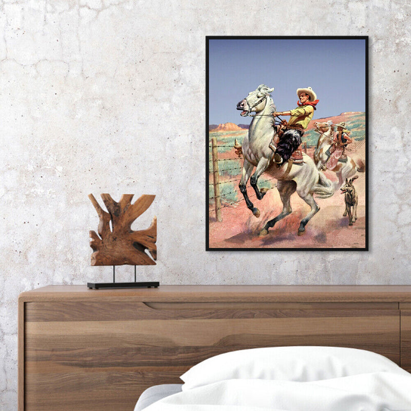 Riding Horse Cowboy Oil Paint By Numbers Kits Canvas Drawing DIY Coloring