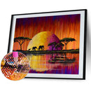 5D DIY Diamond Painting Kits Full Round Drill Moon Elephant Family Mosaic Craft