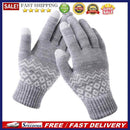 2pcs Unisex Warm Knitted Gloves Anti-Cold Thickened Jacquard Full Finger Glov