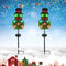 Solar Powered Stake Lights Snowman Shaped Waterproof LED Christmas Decorations