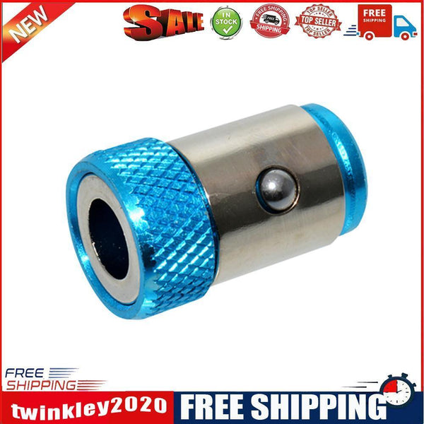 5 Pcs 1/4 inch Screwdriver Bits Batch Head Ring Screwlock Sleeve (Blue)