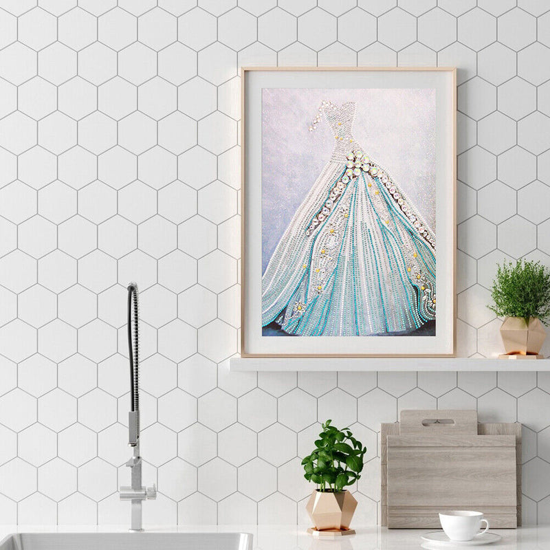Wedding Dress 5D DIY Special Shaped Diamond Painting Colorful Needlework Crafts