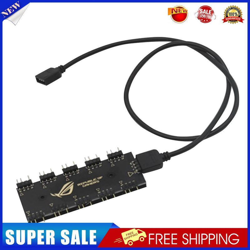 10 RGB Sync HUB Splitter Extension Cable for Motherboard RGB Fan (5V 3Pin)