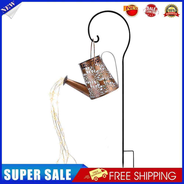 #A Solar LED Watering Can Lights Outdoor Waterproof Decorative Garden Yard Lamps