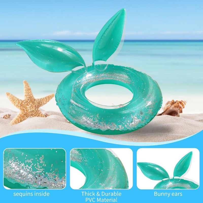 Kids Swimming Ring Cute Rabbit Ears Modeling Reusable Thickening Ring (D)