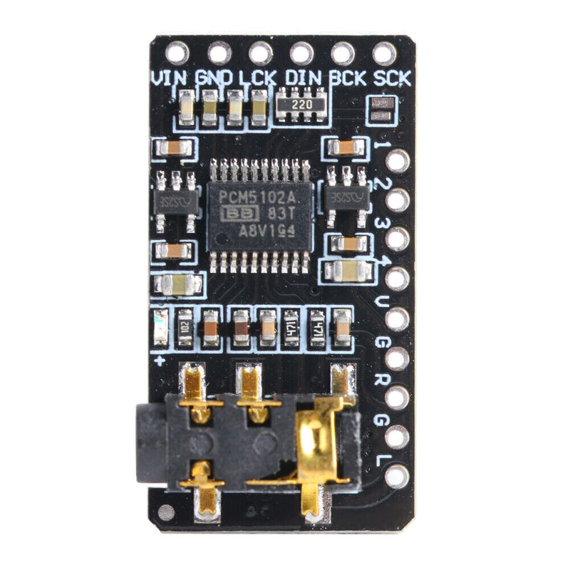 I2S PCM5102 DAC Decoder 3.5mm Stereo AUX Jack Player Module for Raspberry Pi