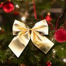 Christmas Bows - 12 Pcs Xmas Decorative Hanging Bows for Wreath Christmas Tree
