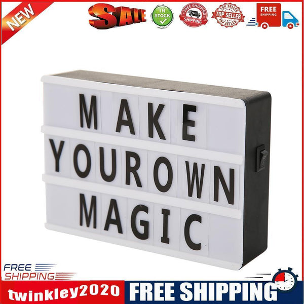 DIY Letter A6 Combination Cinema LED Light Box Battery Powered Lamp (Black)