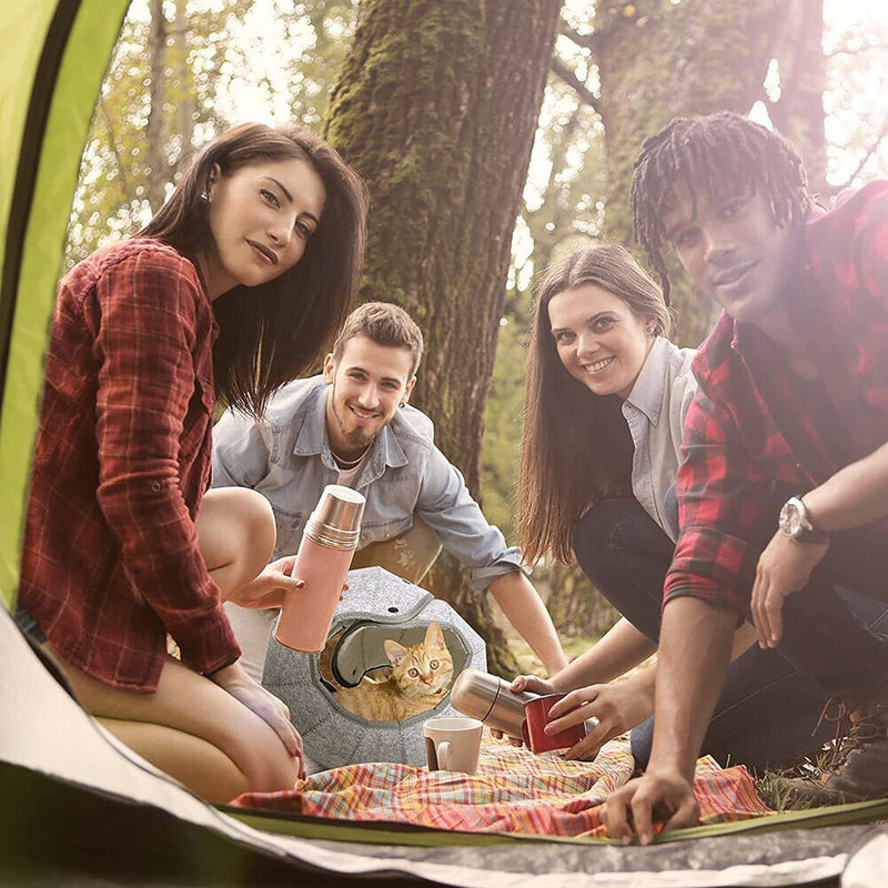 Foldable Cat Litter Box Breathable Kitten Pet Kennel Tunnel House (White) Newly