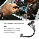 SATA Power Cable PC Cooling Fan Splitter Hub Converter (SATA to 5x4Pin)