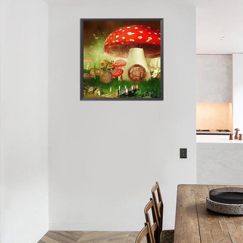5D DIY Diamond Painting Kits Red Mushroom Full Round Drill Wall Decor Art
