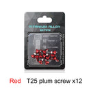 12x M5x10mm Disk Brake Rotor Bolts Mountain Bike T25 Brake Screws (Red) Newly