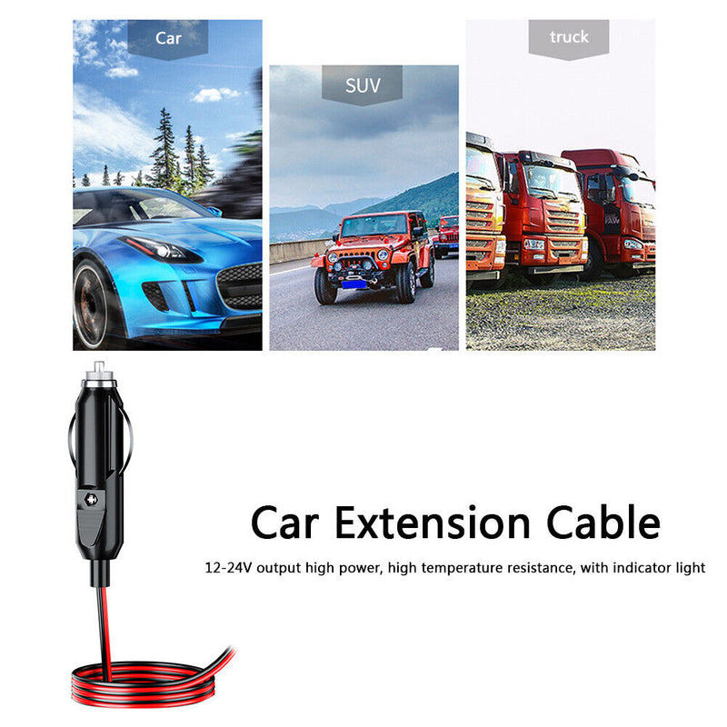 12V 24V Car Cigarette Lighter Plug Male Connector 20A Fused with 1.5m Wire