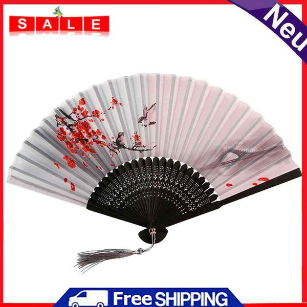 Chinese Style Silk Folding Fan Party Ornaments Dance Hand Fans (Style 4)