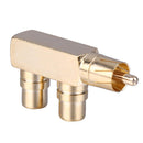 Generic RCA Male to 2 RCA Sockets, Right Angle Audio Male, Spl
