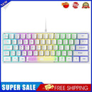 K61 RGB Wired Keyboard 60 Percent 62 Keys Ergonomic Gaming Keyboard (White)