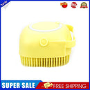 Silicone Pet Cat Bath Massage Brush Shampoo Grooming Comb Scrubber (Yellow)