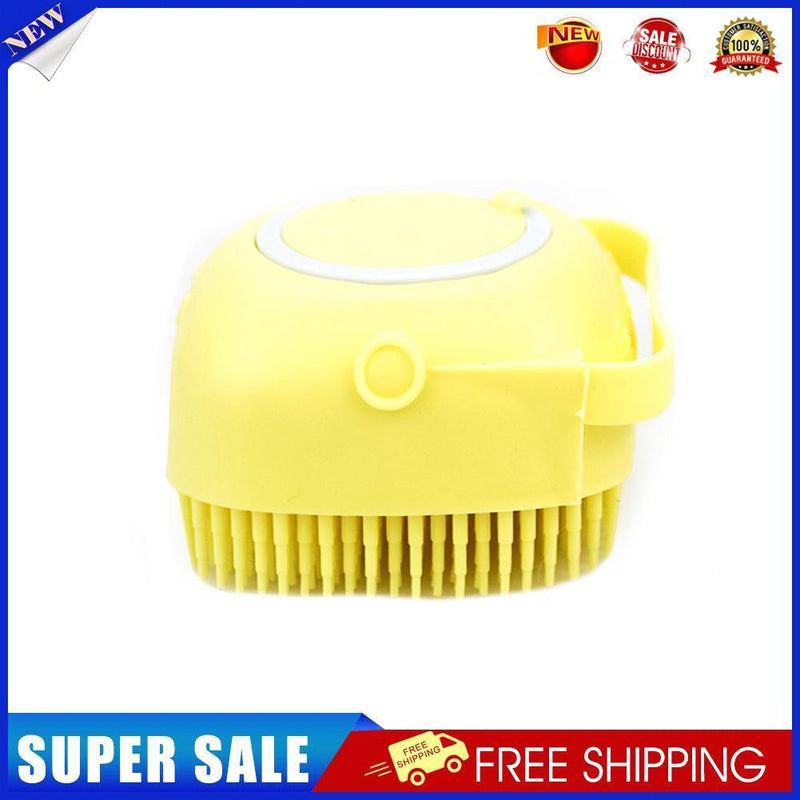 Silicone Pet Cat Bath Massage Brush Shampoo Grooming Comb Scrubber (Yellow)