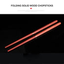 1 Pair Wooden Folding Chopsticks Outdoor Camping Tableware Portable Chopstick
