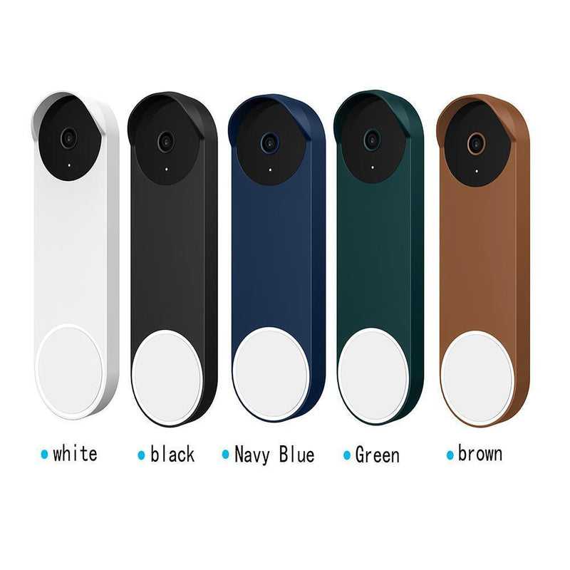 Doorbell Silicone Cover Case Doorbell Accessories for Google Nest (Black)