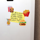 4pcs DIY Full Drill Diamond Burger Fries Food Embroidery Fridge Magnets