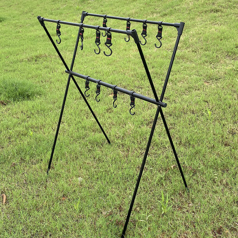 Lightweight Outdoor Camping Shelf Clothes Storage Hanger BBQ Triangle Rack Newly