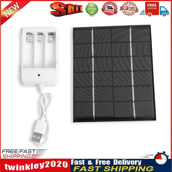 2W 6V USB Output Solar Battery Charger + AA Rechargeable Battery Charger Newly