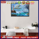 5D DIY Full Square Drill Diamond Painting Ship Lighthouse Home Decoration