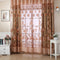 Floral Tulle Voile Window Screening Shading Window Curtain (Coffee)
