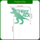 Birthday Dinosaur Theme Cake Toppers Three Rex Dinosaur Cake Decor Sparkling