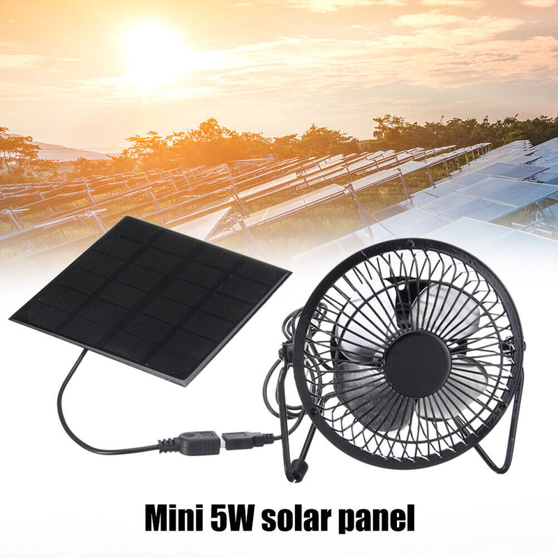 5W 4 inch Solar Exhaust Fan Mini Solar Panel Powered Fan for Office Outdoor