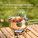 5 Piece Camping Tableware Set Stainless Steel Portable Cup Bowl Pot Tableware