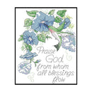 Partial Cross Stitch 11CT Counted Letter Flower Embroidery DIY Needlework