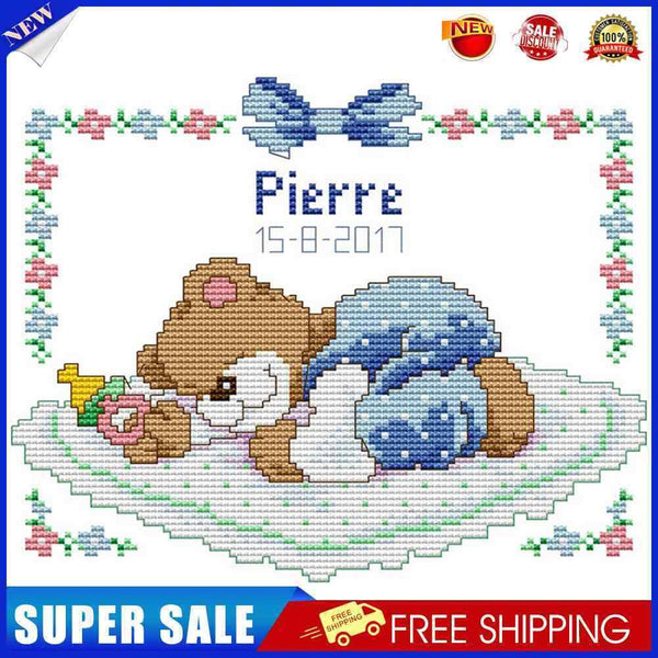 #A Partial Cross Stitch 14CT DIY Cartoon Baby Counted Home Decoration Hanging