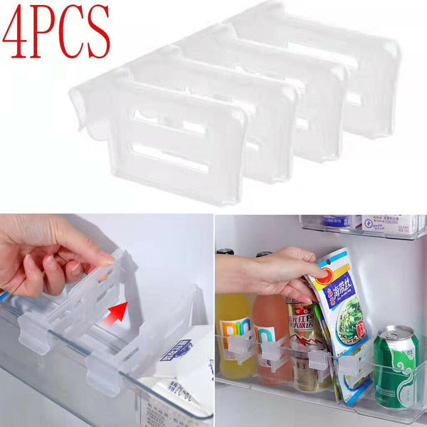4Pc Refrigerator Partition Divider Storage Rack Multifunctional Drawer Organizer