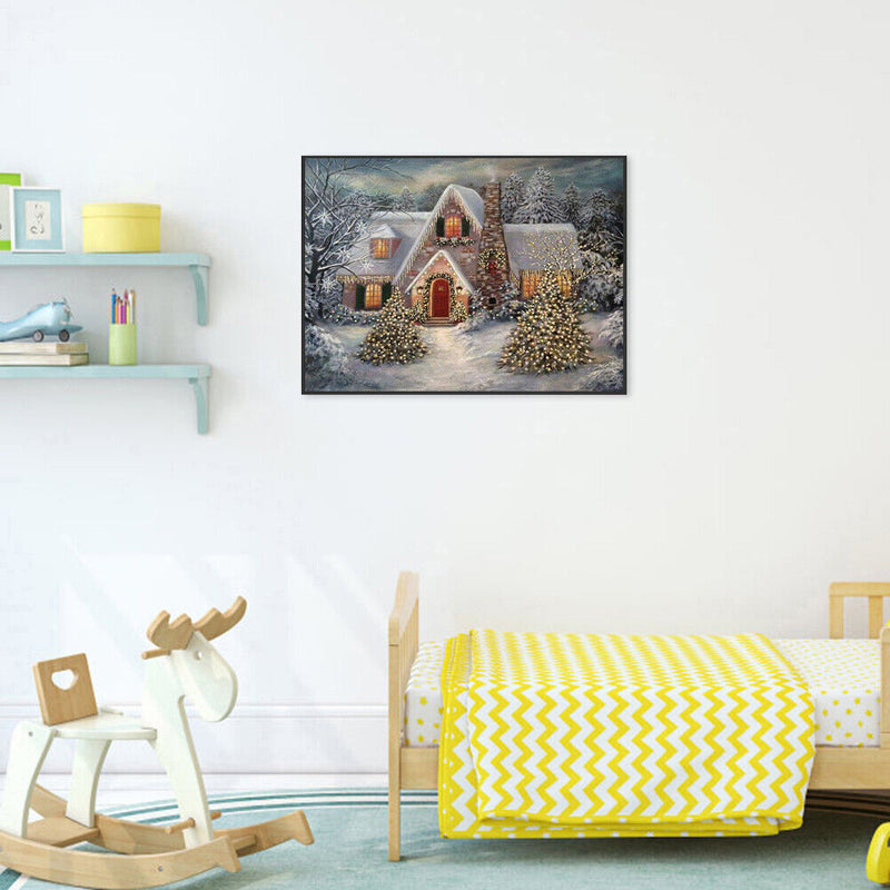 Snow House 5D Diamond Painting Rhinestone Full Square Drill for the Room End