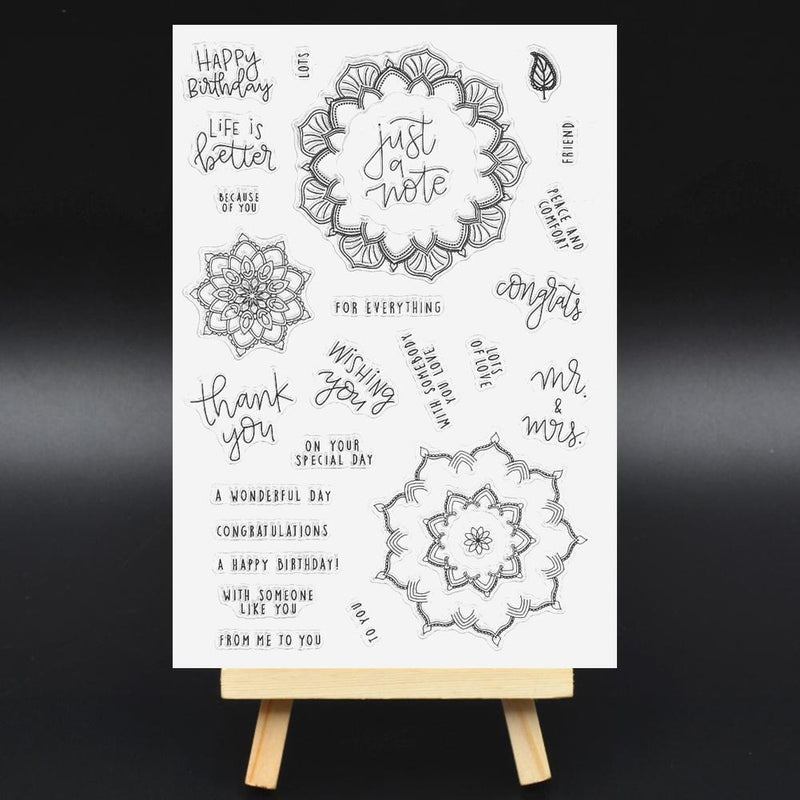 DIY Flower Pattern Transparent Silicone Stamp Album Photo Cards Decor Gifts